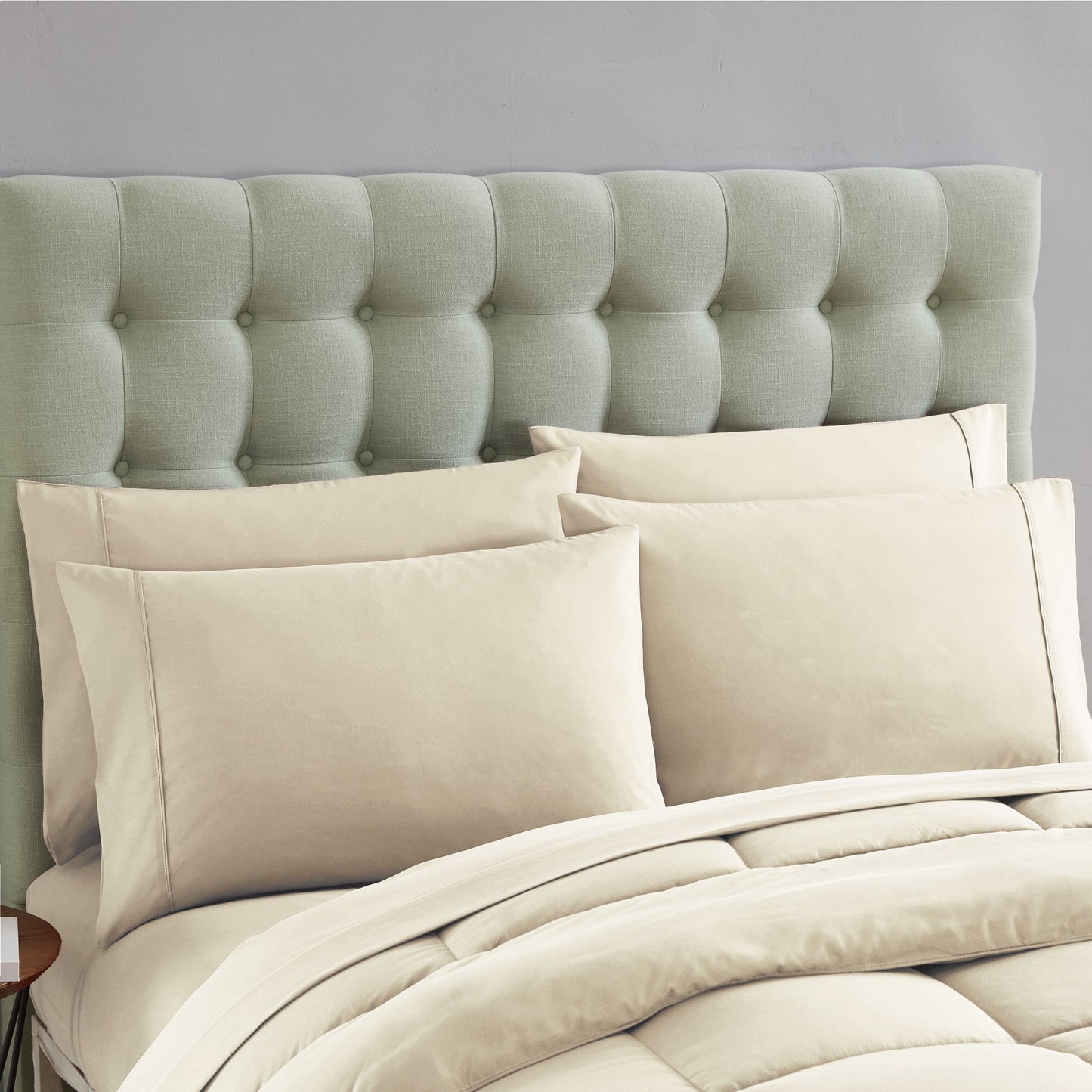Luxury Cream 5-Piece Bed in a Bag down Alternative Comforter Set, Twin
