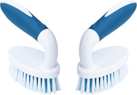 Scrub Brush, 2 Pack Household Cleaning Brushes with Stiff Bristles, Scrubbing Brush for Carpet, Shower, Bathtub, Kitchen, Pool Tile, Bathroom Scrubber, Small