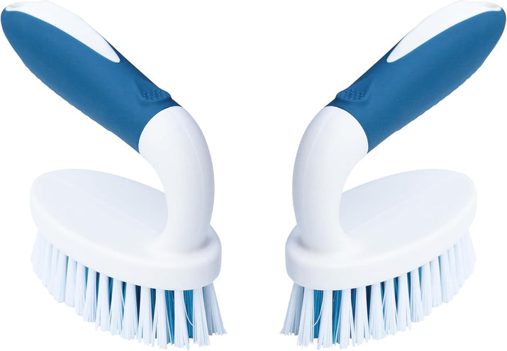 Scrub Brush, 2 Pack Household Cleaning Brushes with Stiff Bristles, Scrubbing Brush for Carpet, Shower, Bathtub, Kitchen, Pool Tile, Bathroom Scrubber, Small
