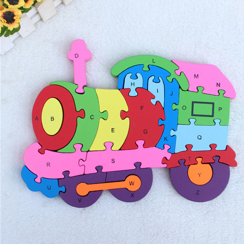 Kids Wooden Building Blocks Montessori Alphabets Numbers Puzzle Learning Fun Toy