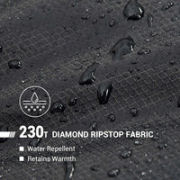 XL Cotton Flannel Sleeping Bags, Oversized Weatherproof 3-Season Sleep Bag with Hood for Camping & Hiking & Backpacking, 17.6℉-54℉ (Black)