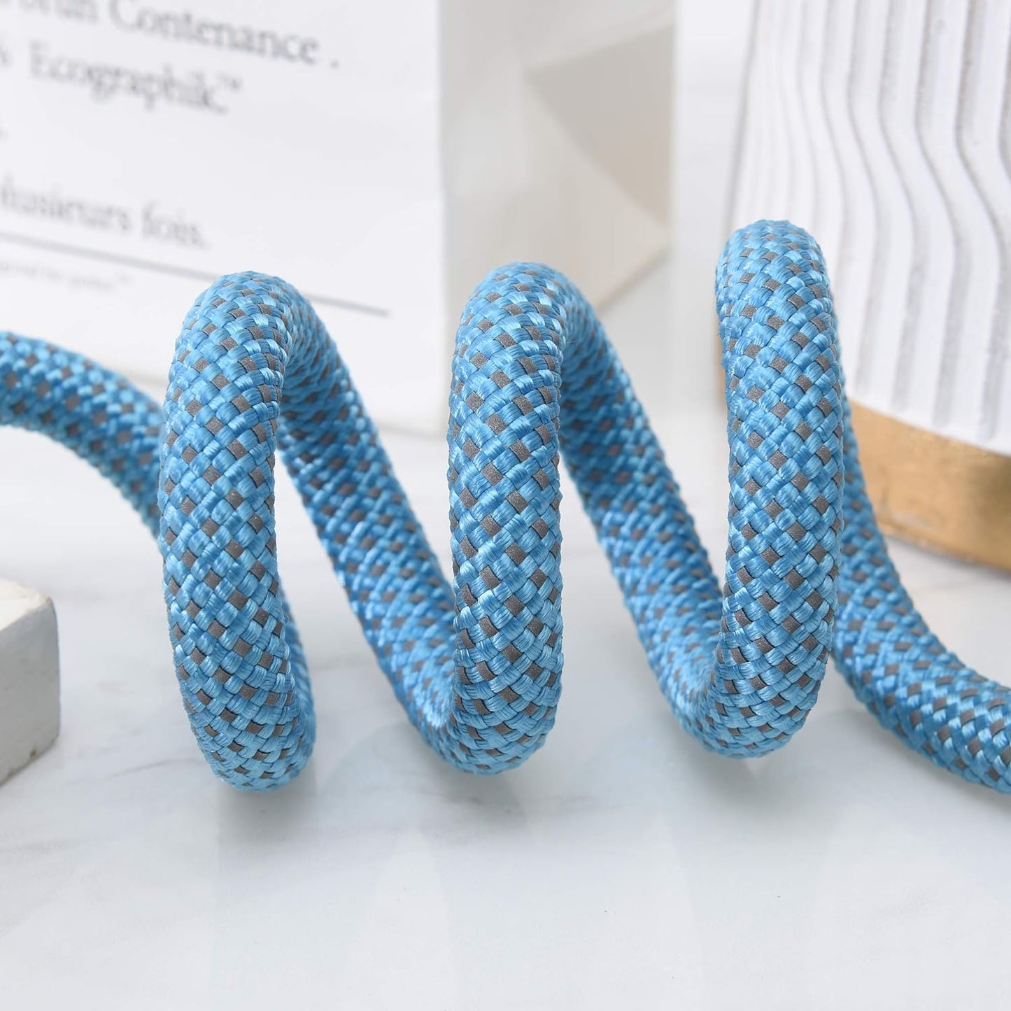 | Chew Proof Dog Leash | Dog Rope Leash | Reflective Dog Leashes | Climbing Rope Dog 4FT Leash W Leather Tip(Red1, 4 FT1)