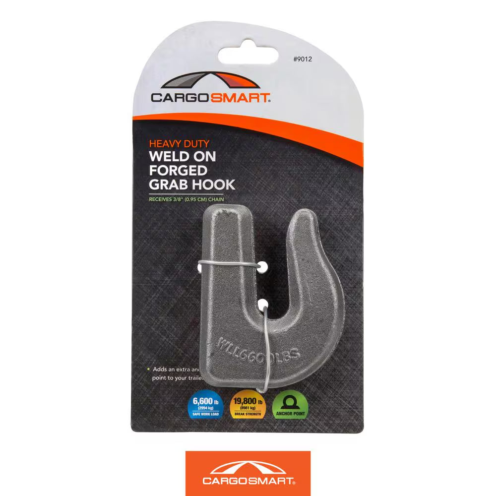 3/8 In. Heavy Duty Forged Weld-On Grab Hook with 6,600 Lb. Safe Work Load - 1 Pack