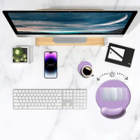 Ergonomic Mouse Pad with Wrist Support, Cute Wrist Pad with Non-Slip Rubber Base for Computer, Laptop, Home Office Gaming, Working, Easy Typing & Pain Relief,Clove Purple