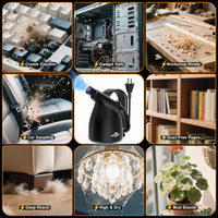 Compressed Air Duster-110000Rpm Super Power Electric Air Duster for Cleaning Dust, Hairs, Crumbs, Scraps for Laptop, Computer, Replaces Compressed Air Cans & Canned Air (Jet-Black