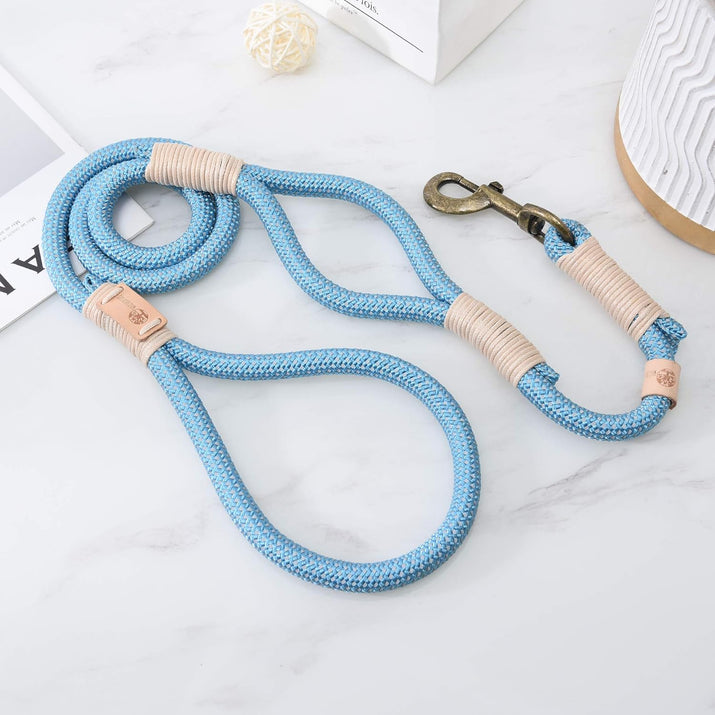 | Chew Proof Dog Leash | Dog Rope Leash | Reflective Dog Leashes | Climbing Rope Dog 4FT Leash W Leather Tip(Red1, 4 FT1)