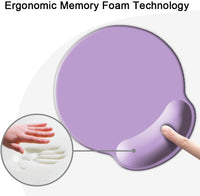 Ergonomic Mouse Pad with Wrist Support, Cute Wrist Pad with Non-Slip Rubber Base for Computer, Laptop, Home Office Gaming, Working, Easy Typing & Pain Relief,Clove Purple