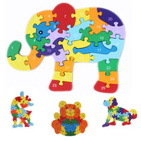 Kids Wooden Building Blocks Montessori Alphabets Numbers Puzzle Learning Fun Toy