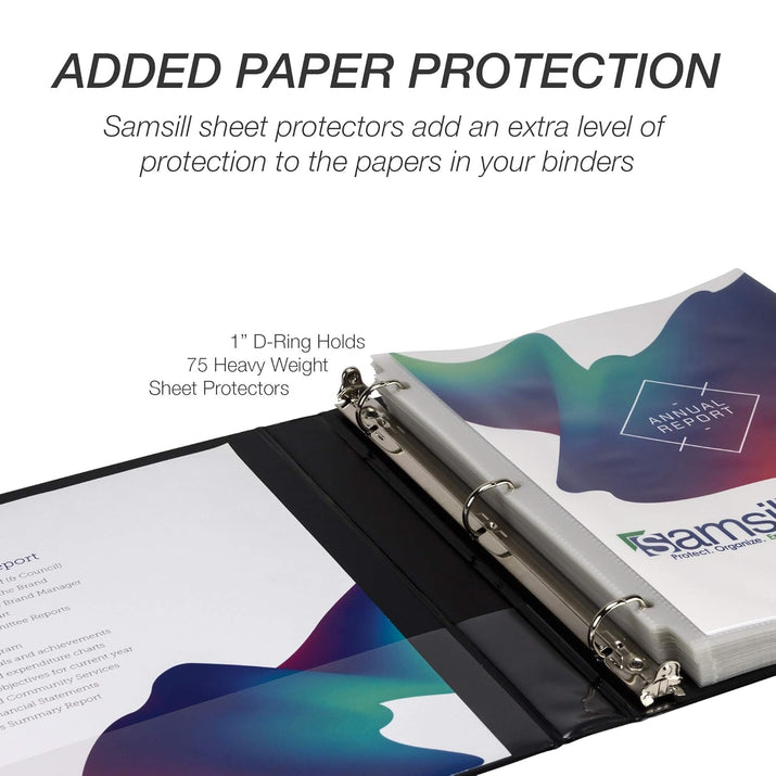 Durable 1 Inch 3 Ring Binder, Made in USA, D Ring Binder, FSC 100% Recycled Chipboard, Black, 12 Pack