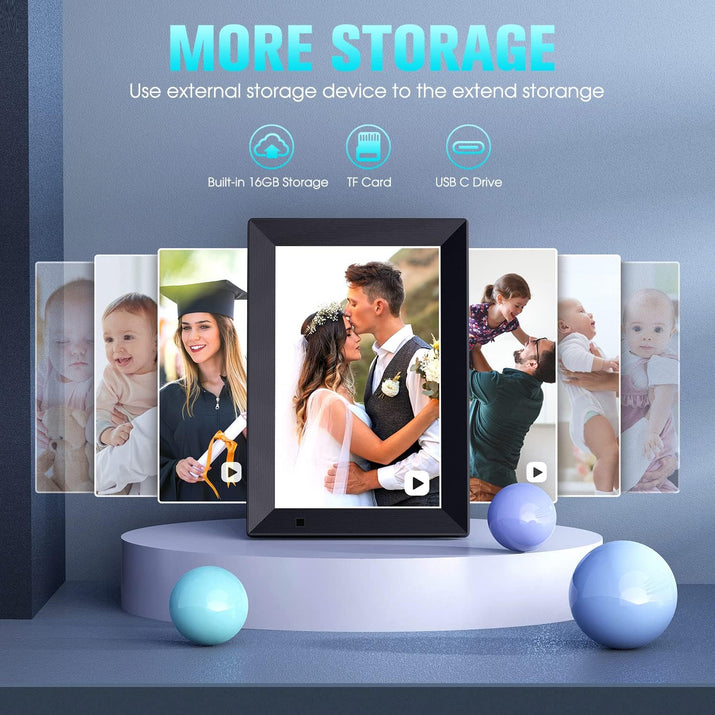 Digital Picture Frame - 10.1 Inch FHD IPS Keyboard Case for 2025 Ipad Air 13 and Ipad Pro 12.9 (6Th, 5Th, 4Th, 3Rd Gen), Magnetic Keyboard Case with Multi-Touch Trackpad