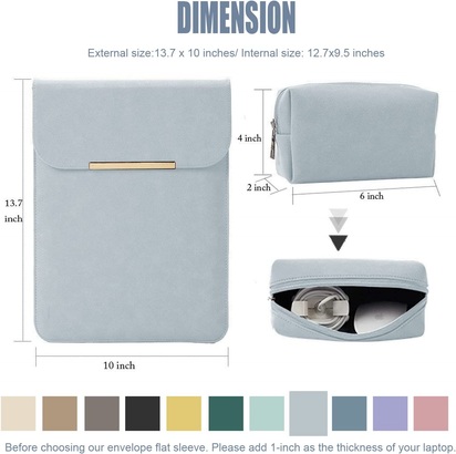 13.3-14 Inch Laptop Sleeve Case Faux Suede Leather for 13.3 13.5 13.6 14 Inches Macbook Air Pro Retina 13