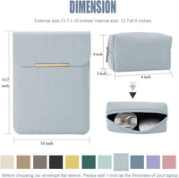 13.3-14 Inch Laptop Sleeve Case Faux Suede Leather for 13.3 13.5 13.6 14 Inches Macbook Air Pro Retina 13"-14" Surface Pro with Pouch