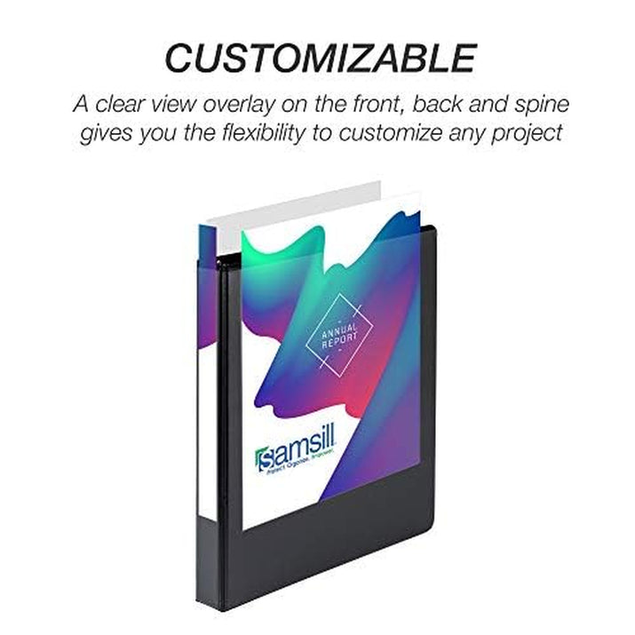 Durable 1 Inch 3 Ring Binder, Made in USA, D Ring Binder, FSC 100% Recycled Chipboard, Black, 12 Pack