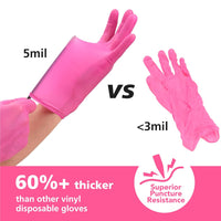 Disposable Gloves for Women, Pink Vinyl Gloves Disposable Latex Free for Cooking, Food Prep, Cleaning, Hair Dye, Tattoo, Medium Duty, Touch Screen, Small, 50 Pack