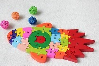 Kids Wooden Building Blocks Montessori Alphabets Numbers Puzzle Learning Fun Toy