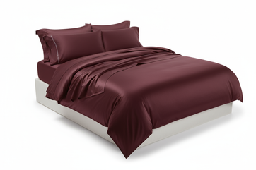 800 Thread Count 100% Egyptian Extra Long Staple Cotton Sheet Set, 4 Pc Set, Sateen Weave, Hotel Collection Soft Luxury Bedding, Fits Upto 15" Inch Deep Pocket (Burgundy Solid, Full Size)