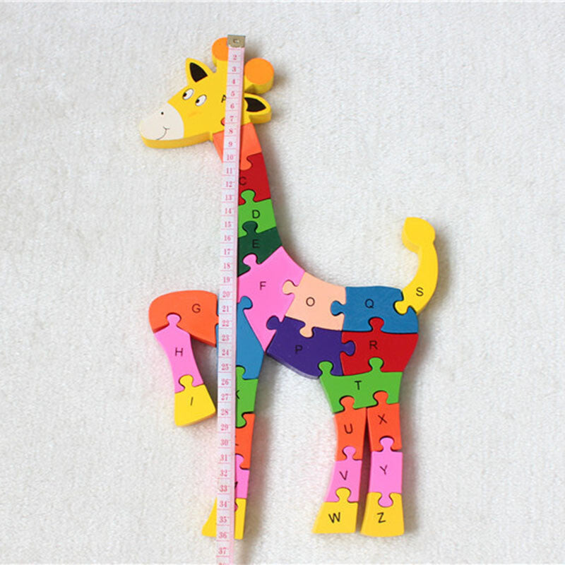 Kids Wooden Building Blocks Montessori Alphabets Numbers Puzzle Learning Fun Toy