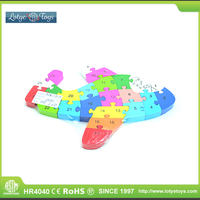 Kids Wooden Building Blocks Montessori Alphabets Numbers Puzzle Learning Fun Toy