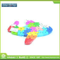 Kids Wooden Building Blocks Montessori Alphabets Numbers Puzzle Learning Fun Toy