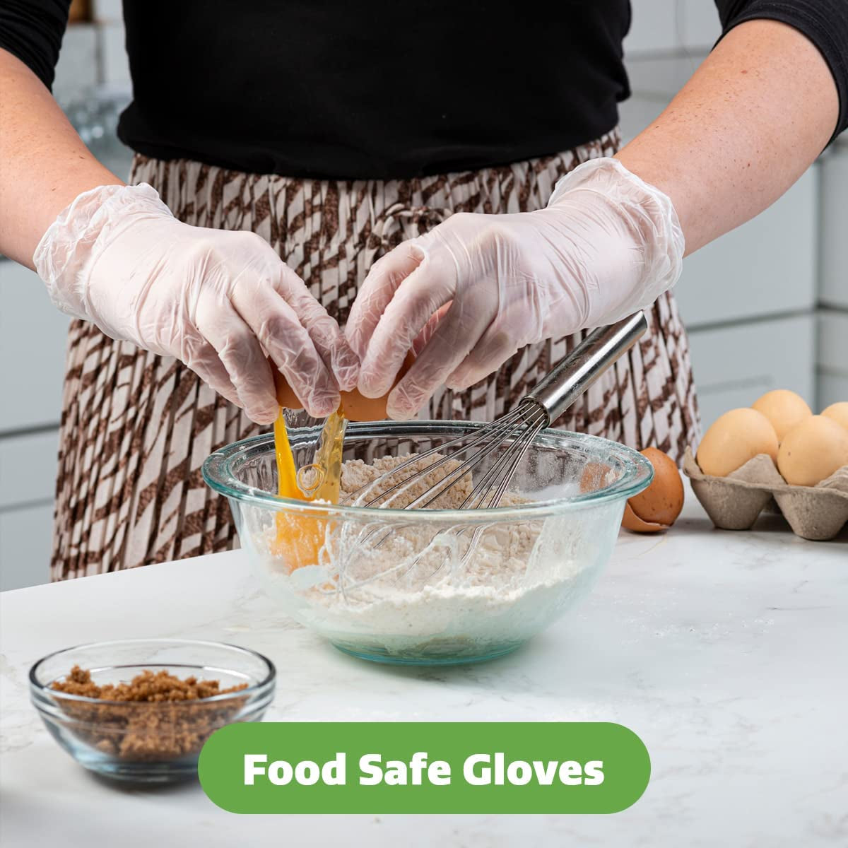 Disposable Vinyl Gloves – Clear, Latex-Free, Powder-Free, Bpa-Free – Safe for Food Handling, Cooking & Cleaning