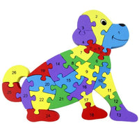 Kids Wooden Building Blocks Montessori Alphabets Numbers Puzzle Learning Fun Toy