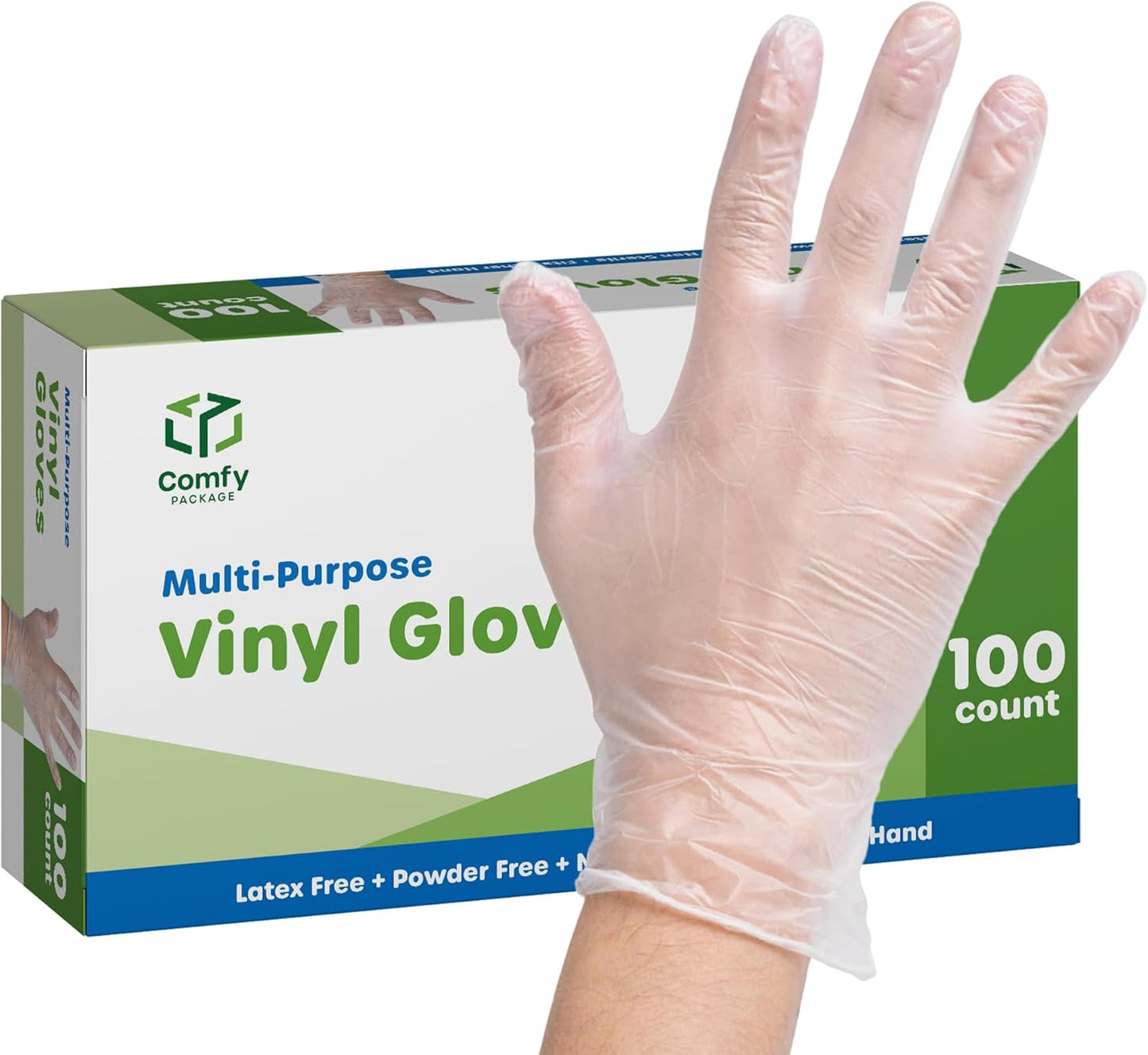 Disposable Vinyl Gloves – Clear, Latex-Free, Powder-Free, Bpa-Free – Safe for Food Handling, Cooking & Cleaning