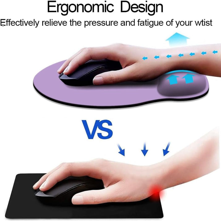 Ergonomic Mouse Pad with Wrist Support, Cute Wrist Pad with Non-Slip Rubber Base for Computer, Laptop, Home Office Gaming, Working, Easy Typing & Pain Relief,Clove Purple