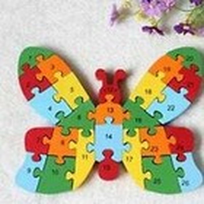 Kids Wooden Building Blocks Montessori Alphabets Numbers Puzzle Learning Fun Toy