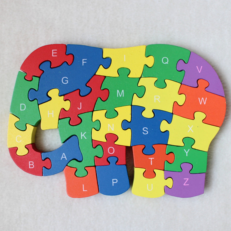 Kids Wooden Building Blocks Montessori Alphabets Numbers Puzzle Learning Fun Toy