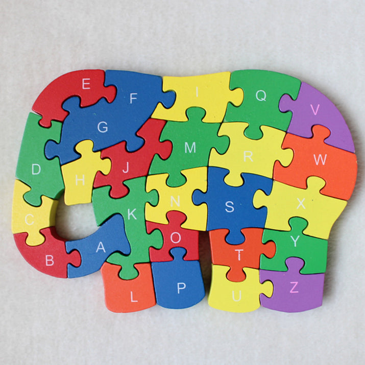 Kids Wooden Building Blocks Montessori Alphabets Numbers Puzzle Learning Fun Toy