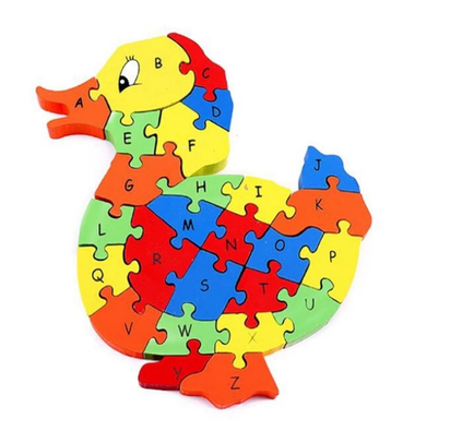 Kids Wooden Building Blocks Montessori Alphabets Numbers Puzzle Learning Fun Toy