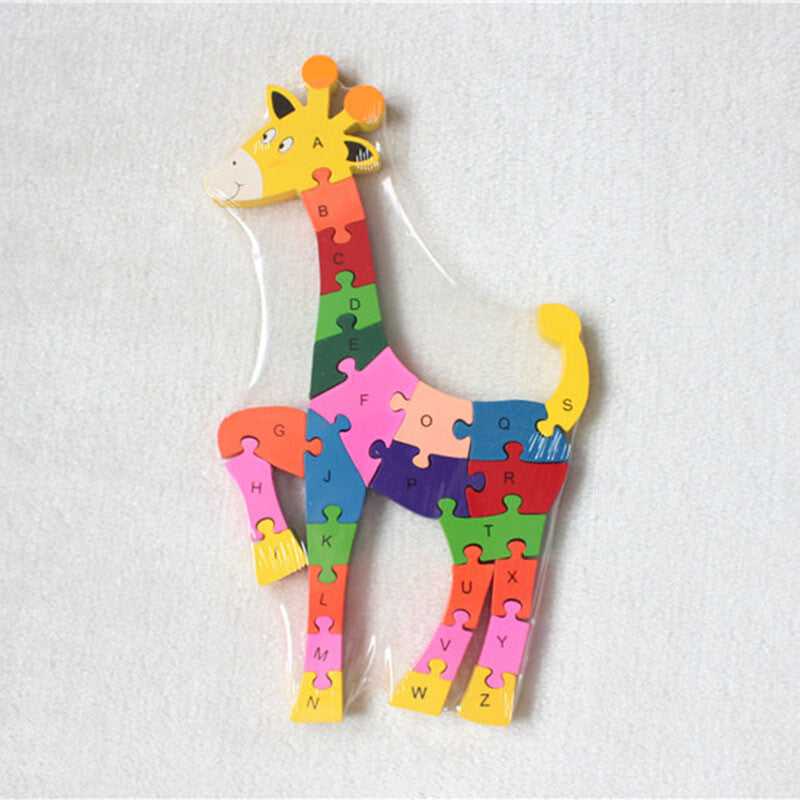 Kids Wooden Building Blocks Montessori Alphabets Numbers Puzzle Learning Fun Toy