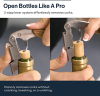Hicoup Wine Opener - Professional Corkscrews for Wine Bottles W/Foil Cutter and Cap Remover - Manual Wine Key for Servers, Waiters, Bartenders and Home Use - Stainless Steel with Rosewood