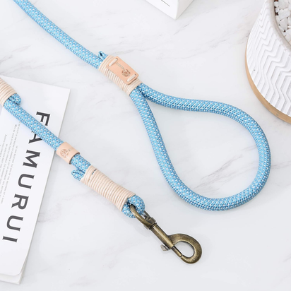 | Chew Proof Dog Leash | Dog Rope Leash | Reflective Dog Leashes | Climbing Rope Dog 4FT Leash W Leather Tip(Red1, 4 FT1)