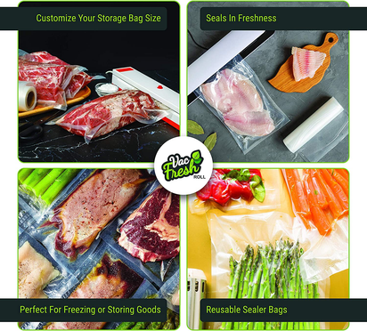 Vac Fresh Food Vacuum Sealer Rolls (8