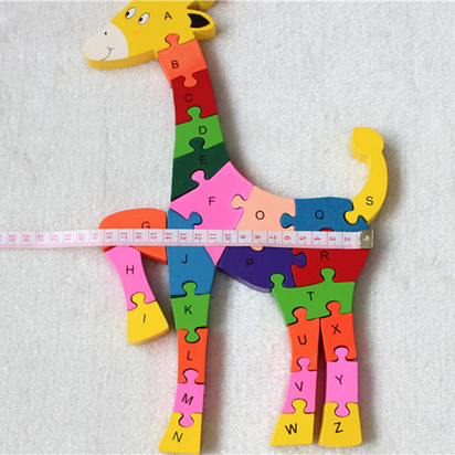 Kids Wooden Building Blocks Montessori Alphabets Numbers Puzzle Learning Fun Toy