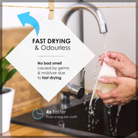 5 Pack Swedish Dishcloths for Kitchen - 100% Biodegradable & Compostable, Reusable Paper Towels Washable, Food-Safe & without Plastic - Dish Rags Suitable for Any Surface, Scandi White