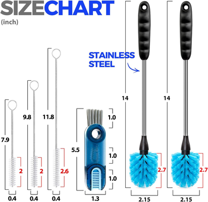 6 Pack Bottle Brush Cleaning Set - 14