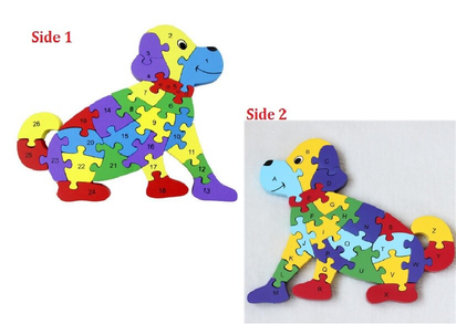 Kids Wooden Building Blocks Montessori Alphabets Numbers Puzzle Learning Fun Toy