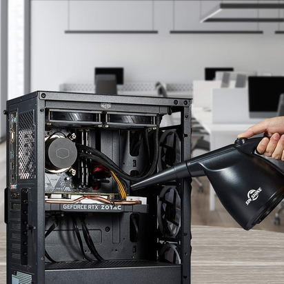 Compressed Air Duster-110000Rpm Super Power Electric Air Duster for Cleaning Dust, Hairs, Crumbs, Scraps for Laptop, Computer, Replaces Compressed Air Cans & Canned Air (Jet-Black