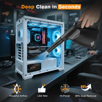 Compressed Air Duster-110000Rpm Super Power Electric Air Duster for Cleaning Dust, Hairs, Crumbs, Scraps for Laptop, Computer, Replaces Compressed Air Cans & Canned Air (Jet-Black