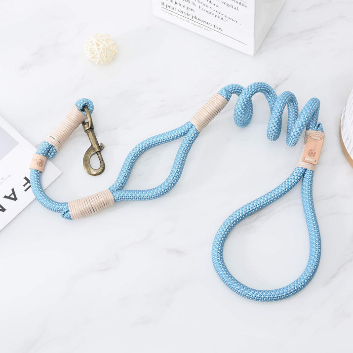 | Chew Proof Dog Leash | Dog Rope Leash | Reflective Dog Leashes | Climbing Rope Dog 4FT Leash W Leather Tip(Red1, 4 FT1)