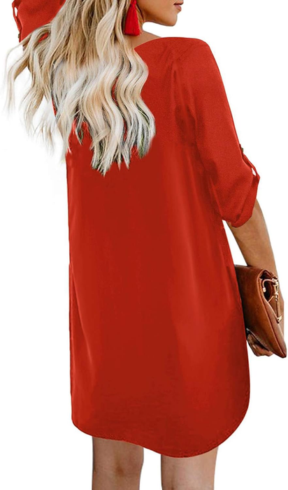 Women Summer Dresses 2024 Strappy Button V Neck Sleeveless Beach Sundress Casual Swing a Line Short Mini Dress