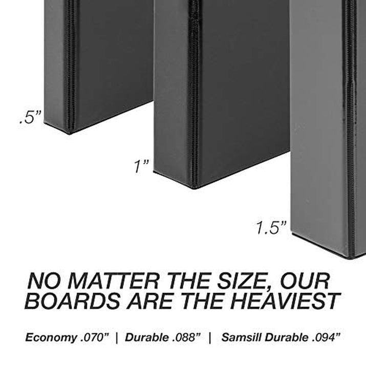 Durable 1 Inch 3 Ring Binder, Made in USA, D Ring Binder, FSC 100% Recycled Chipboard, Black, 12 Pack